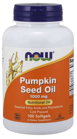 NOW Foods NOW FOODS Pumpkin Seed Oil - Olej z Pestek Dyni 1000 mg (100 kaps.)