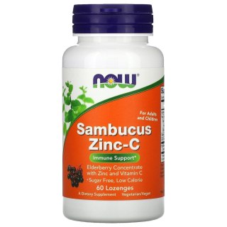 NOW Foods NOW FOODS Sambucus Zinc-C - Cynk do ssania (60 tabl.)