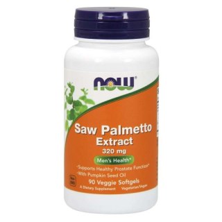 NOW Foods NOW FOODS Saw Palmetto Extract - Palma Sabalowa + olej z pestek dyni 320 mg ekstrakt standaryzowany (90 kaps.)