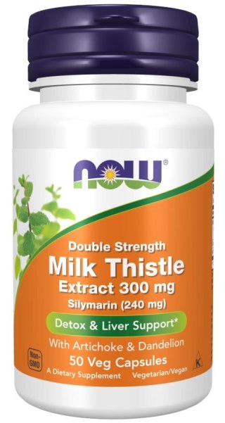 NOW Foods NOW FOODS Silymarin - Sylimaryna z Ostropestu Plamistego + Dandelion Root (Mniszek) + Karczoch (50 kaps.)