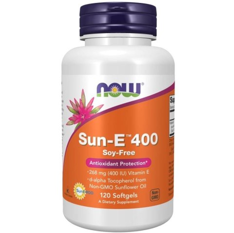 NOW Foods NOW FOODS Sun-E 400 - Witamina E Sun-E 400 - co drugi dzień (120 kaps.)