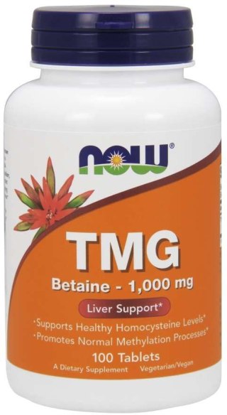 NOW Foods NOW FOODS TMG Trimetyloglicyna - Betaina Bezwodna 1000 mg (100 tabl.)