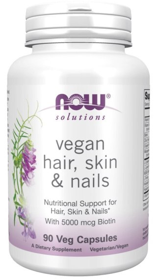 NOW Foods NOW FOODS Vegan Hair, Skin & Nails - Włosy, Skóra i Paznokcie (90 kaps.)