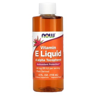 NOW Foods NOW FOODS Vitamin E liquid d-alpha Tocopherol - Witamina E krople (120 ml)