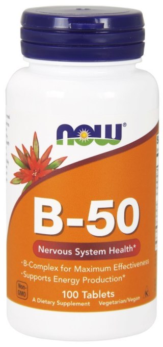 NOW Foods NOW FOODS Witamina B-50 - Kompleks Witamin B (100 tabl.)