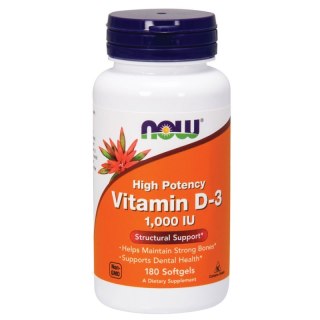 NOW Foods NOW FOODS Witamina D3 1000 IU (180 kaps.)