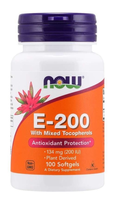 NOW Foods NOW FOODS Witamina E 200 z mieszanką tokoferoli (100 kaps.)