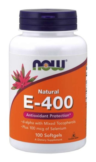 NOW Foods NOW FOODS Witamina E 400 IU + Selen 100 mcg (100 kaps.)