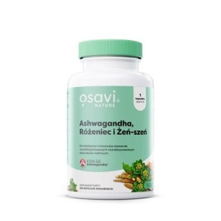 Osavi OSAVI Ashwagandha, Różeniec i Żeń-szeń (120 kaps.)