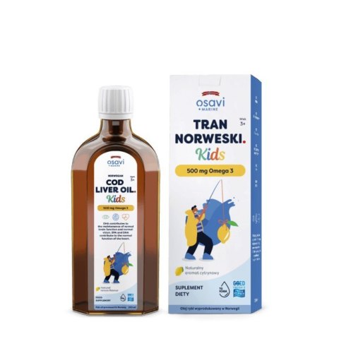 Osavi OSAVI Tran Norweski Kids 500 mg Omega 3 - smak cytrynowy (250 ml)