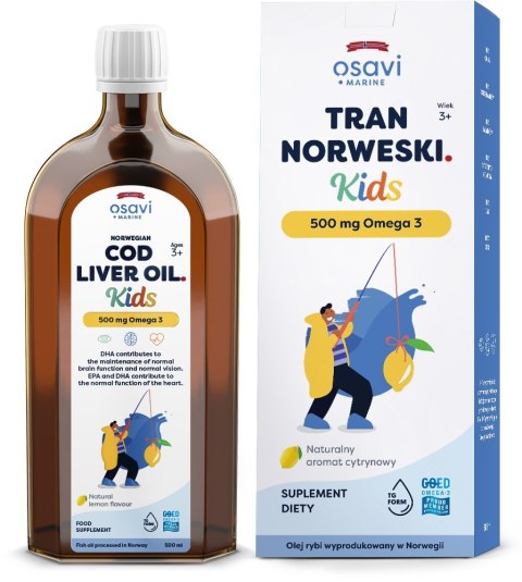 Osavi OSAVI Tran Norweski Kids 500 mg Omega 3 - smak cytrynowy (500 ml)