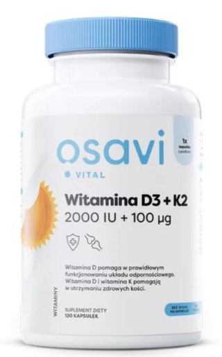 Osavi OSAVI Witamina D3 + K2, 2000 IU + 100 mcg (120 kaps.)