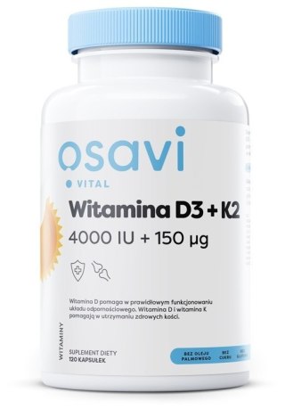 Osavi OSAVI Witamina D3 + K2, 4000 IU + 150 mcg (120 kaps.)