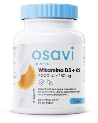 Osavi OSAVI Witamina D3 + K2, 4000 IU + 150 mcg (60 kaps.)