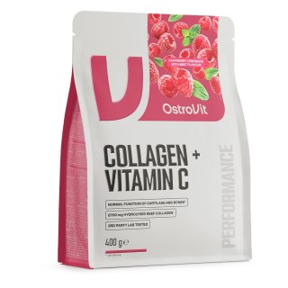 OstroVit OSTROVIT Kolagen + Witamina C - smak lemoniady malinowej z miętą (400 g)