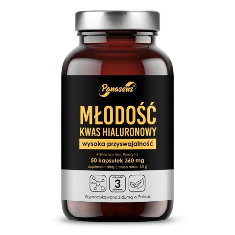 Panaseus PANASEUS Młodość Kwas hialuronowy (50 kaps.)