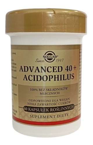 Solgar SOLGAR Advanced 40+ Acidophilus - Jelitowa flora bakteryjna Bez Kartonika (60 kaps.)