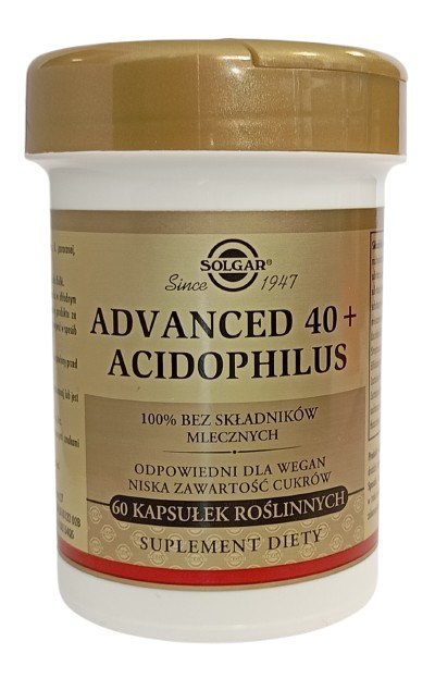 Solgar SOLGAR Advanced 40+ Acidophilus - Jelitowa flora bakteryjna Bez Kartonika (60 kaps.)
