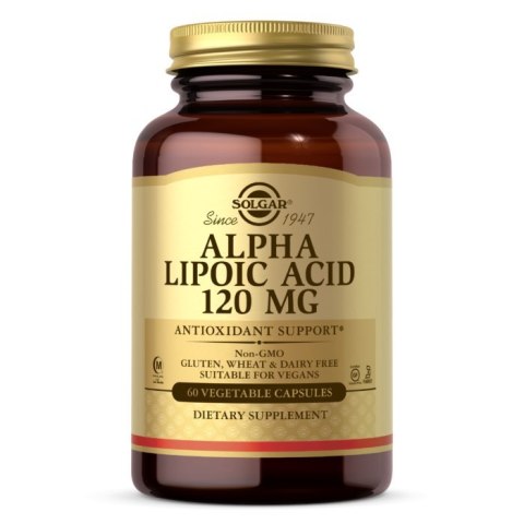 Solgar SOLGAR Alpha Lipoic Acid 120 mg - Kwas alfa liponowy 120 mg (60 kaps.)