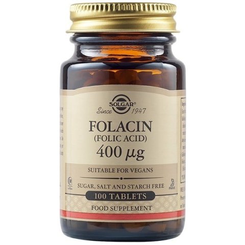 Solgar SOLGAR Folacin (Folic Acid) - Kwas foliowy 400 mcg (100 tabl.)