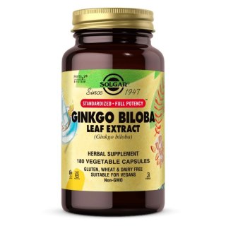 Solgar SOLGAR Ginkgo Biloba Leaf Extract - Ginko Biloba wyciąg z liści miłorzębu japońskiego (180 kaps.)