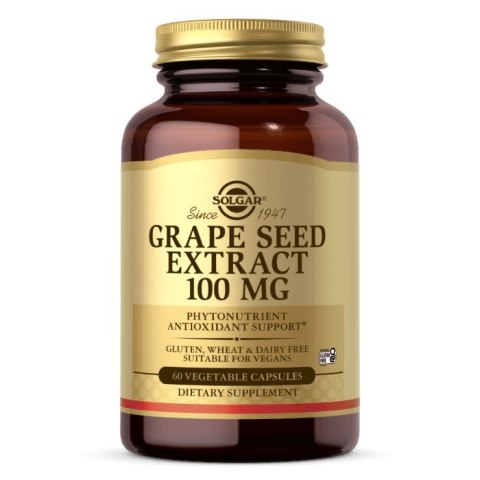 Solgar SOLGAR Grape Seed - Ekstrakt z Pestek Winogron 100 mg (60 kaps.)
