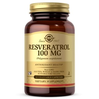 Solgar SOLGAR Resveratrol - Resweratrol 100 mg (60 kaps.)