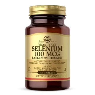Solgar SOLGAR Selenium (Yeast Free) - Selen (nie zawiera drożdży) 100 mcg (100 tabl.)
