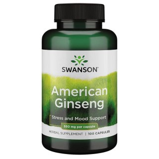Swanson SWANSON American Ginseng - Żeń-szeń Amerykański 550 mg (100 kaps.)
