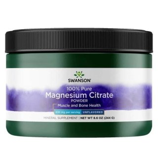 Swanson SWANSON Cytrynian magnezu - 100% czystości (244 g)