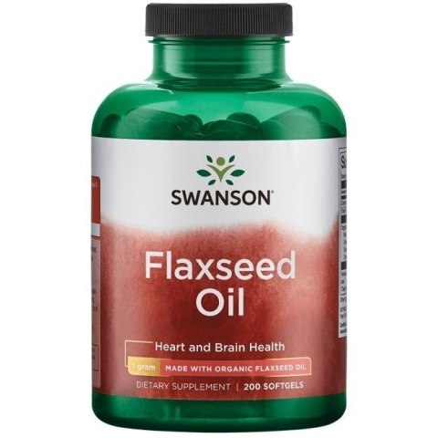 Swanson SWANSON Flaxseed Oil 1000 mg (200 kaps.)
