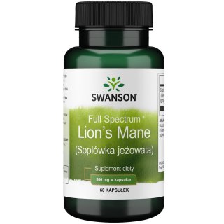 Swanson SWANSON Full Spectrum Lion's mane - Soplówka Jeżowata 500 mg (60 kaps.)