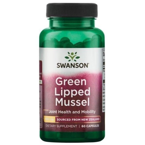 Swanson SWANSON Green Lipped Mussel - Małża zielona - Omułek zielonowargowy 500 mg (60 kaps.)