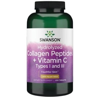 Swanson SWANSON Hydrolizowany kolagen I i III + C (250 tabl.)