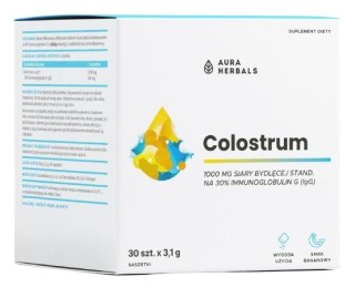 Aura Herbals AURA HERBALS Colostrum 1000 mg, bananowe, saszetki (30 szt.)