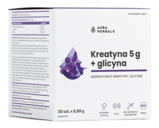 Aura Herbals AURA HERBALS Monohydrat kreatyny 5 g + glicyna saszetki (30 szt.)
