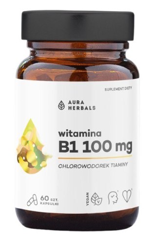 Aura Herbals AURA HERBALS Witamina B1 100 mg, tiamina (60 kaps.)