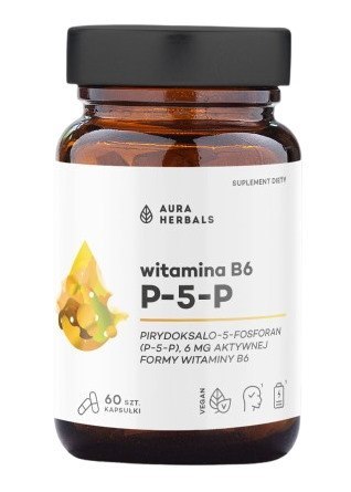 Aura Herbals AURA HERBALS Witamina B6 P-5-P 6 mg (60 kaps.)