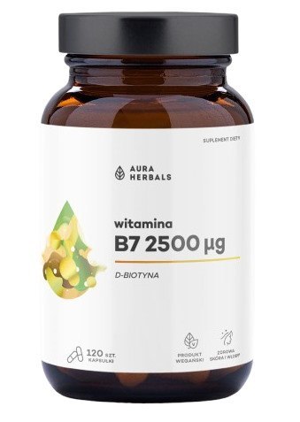 Aura Herbals AURA HERBALS Witamina B7 2500 µg, biotyna (60 kaps.)