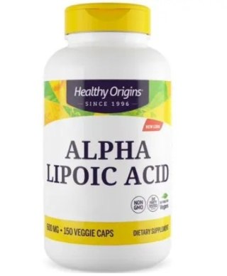 Healthy Origins HEALTHY ORIGINS Alpha Lipoic Acid - Kwas alfa liponowy 600 mg (150 kaps.)
