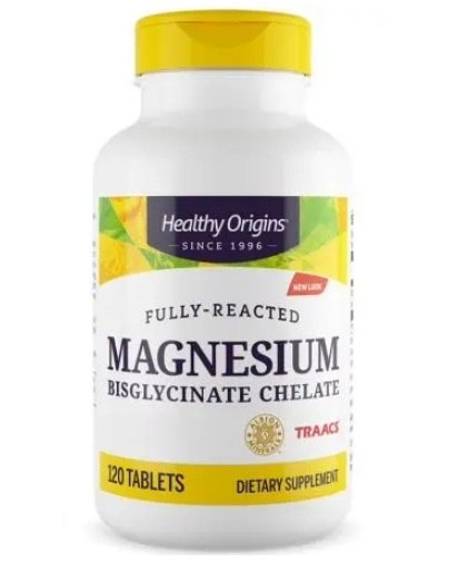 Healthy Origins HEALTHY ORIGINS Magnesium Bisglycinate Chelate - Chelat Magenzu (120 tabl.)