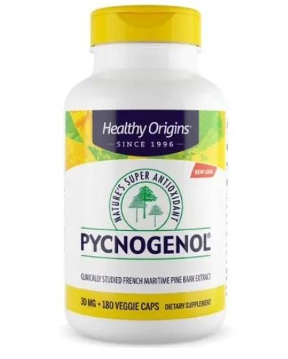Healthy Origins HEALTHY ORIGINS Pycnogenol 30 mg - Ekstrakt z kory francuskiej sosny morskiej (180 kaps.)