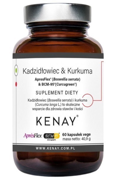 Kenay KENAY Kadzidłowiec & Kurkuma ApresFlex® (Boswellia serrata) & BCM 95® (CURCUGREEN®) (60 kaps.)