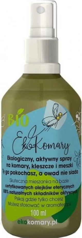 LOV ORGANIC LOV ORGANIC EkoKomary - Aktywny spray zapachowy na Komary, Kleszcze i Meszki (100 ml)
