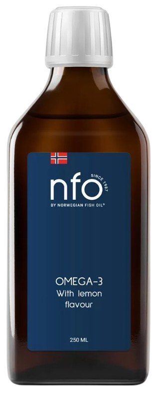 NFO NFO Omega-3 with lemon flavour Liquid - Omega-3 w płynie - smak cytrynowy (250 ml)