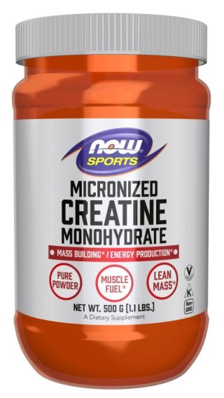 NOW Foods NOW FOODS Creatine Monohydrate, Micronized - Kreatyna Mikronizowany Monohydrat w proszku (500 g)