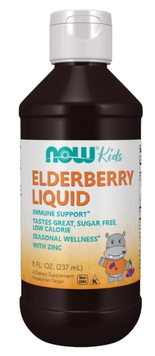 NOW Foods NOW FOODS Elderberry Liquid for Kids - Czarny Bez dla Dzieci w Płynie (237 ml)