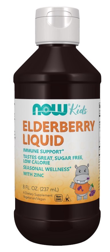 NOW Foods NOW FOODS Elderberry Liquid for Kids - Czarny Bez dla Dzieci w Płynie (237 ml)