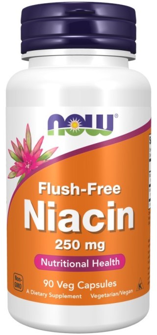 NOW Foods NOW FOODS Flush-Free Niacin 250 mg - Niacyna Flush Free (90 kaps.)