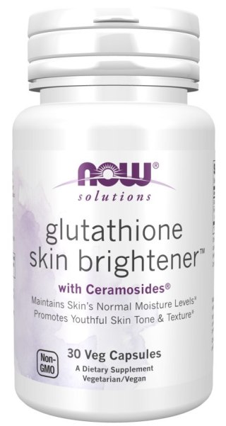 NOW Foods NOW FOODS Glutathione Skin Brightener with Ceramosides - Rozjaśniacz Skóry (30 kaps.)